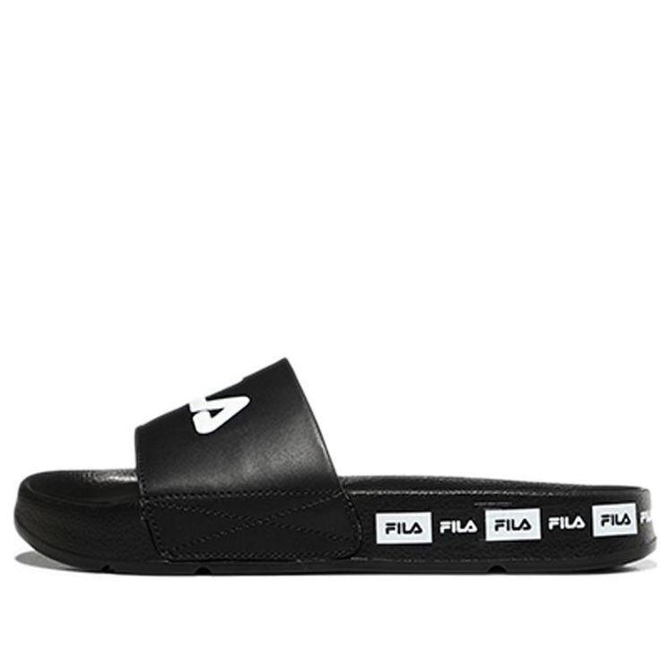 FILA Cozy Lightweight Thick Sole Unisex Black Korean Version Slippers 1SM01591D_001
