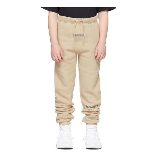 Fear of God Essentials FW21 Kids Beige/Linen Fleece Lounge Pants FOG-FW21-134