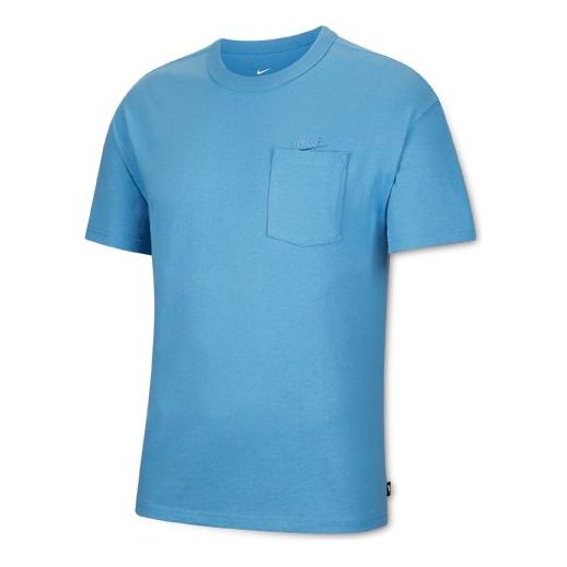 Nike Sportswear Essential Pocket Embroidered logo Short Sleeve Blue DB3250-496