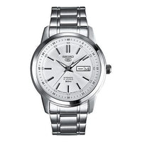 Men's SEIKO Automatic Mechanical Watch waterproof White Steel strip SNKM83J1