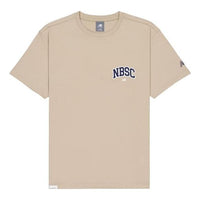New Balance Small NBSC Graphic T-Shirt Asia Sizing 'Beige Navy' AMT42331-SOT