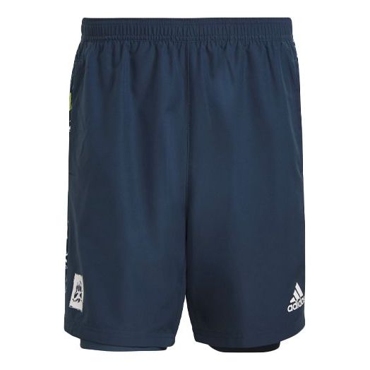 adidas Pattern Printing Loose Sports Shorts Navy Blue H41324