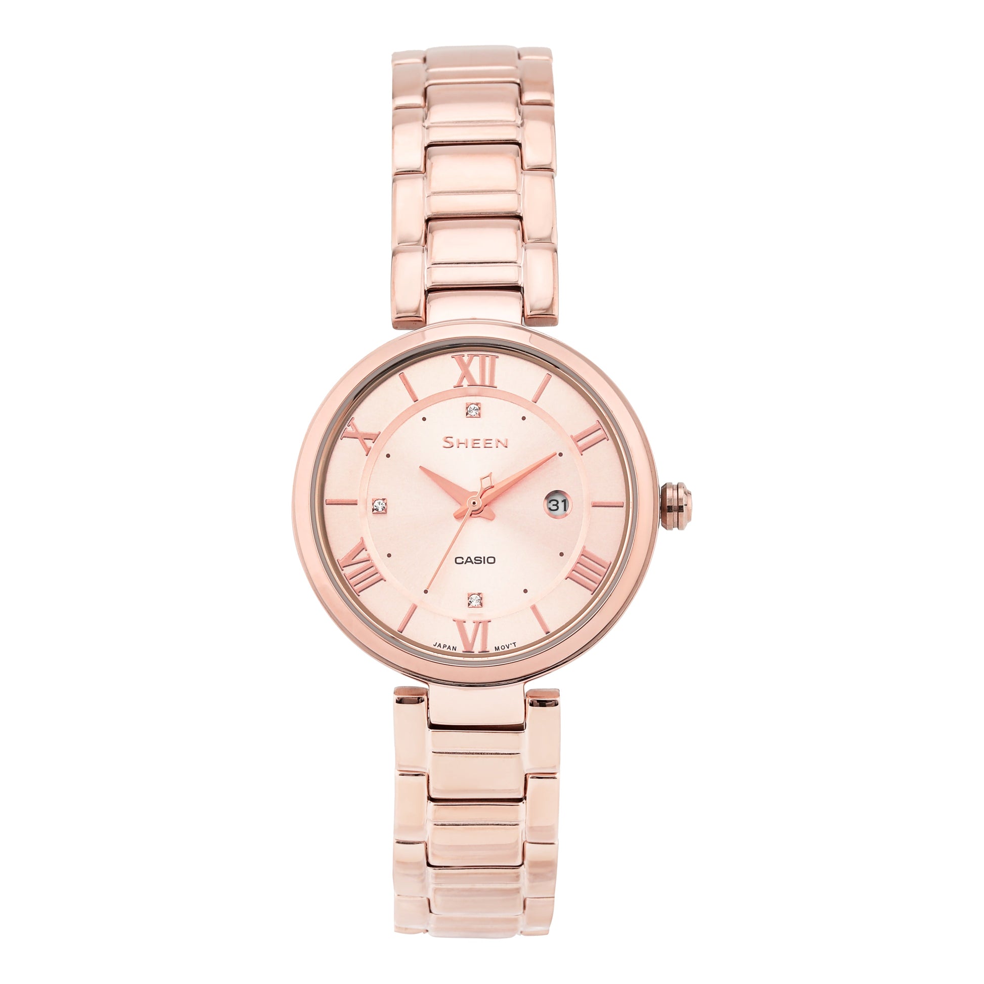 CASIO Waterproof SHEEN Sapphire Crystal Quartz Gold Analog SHE-4529CG-4AUPR