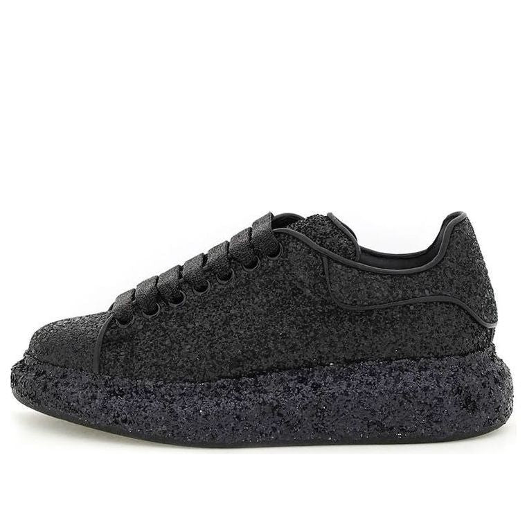 (WMNS) Alexander McQueen Larry Oversize Glittered Sneakers 'Black' 708072W4JF81000