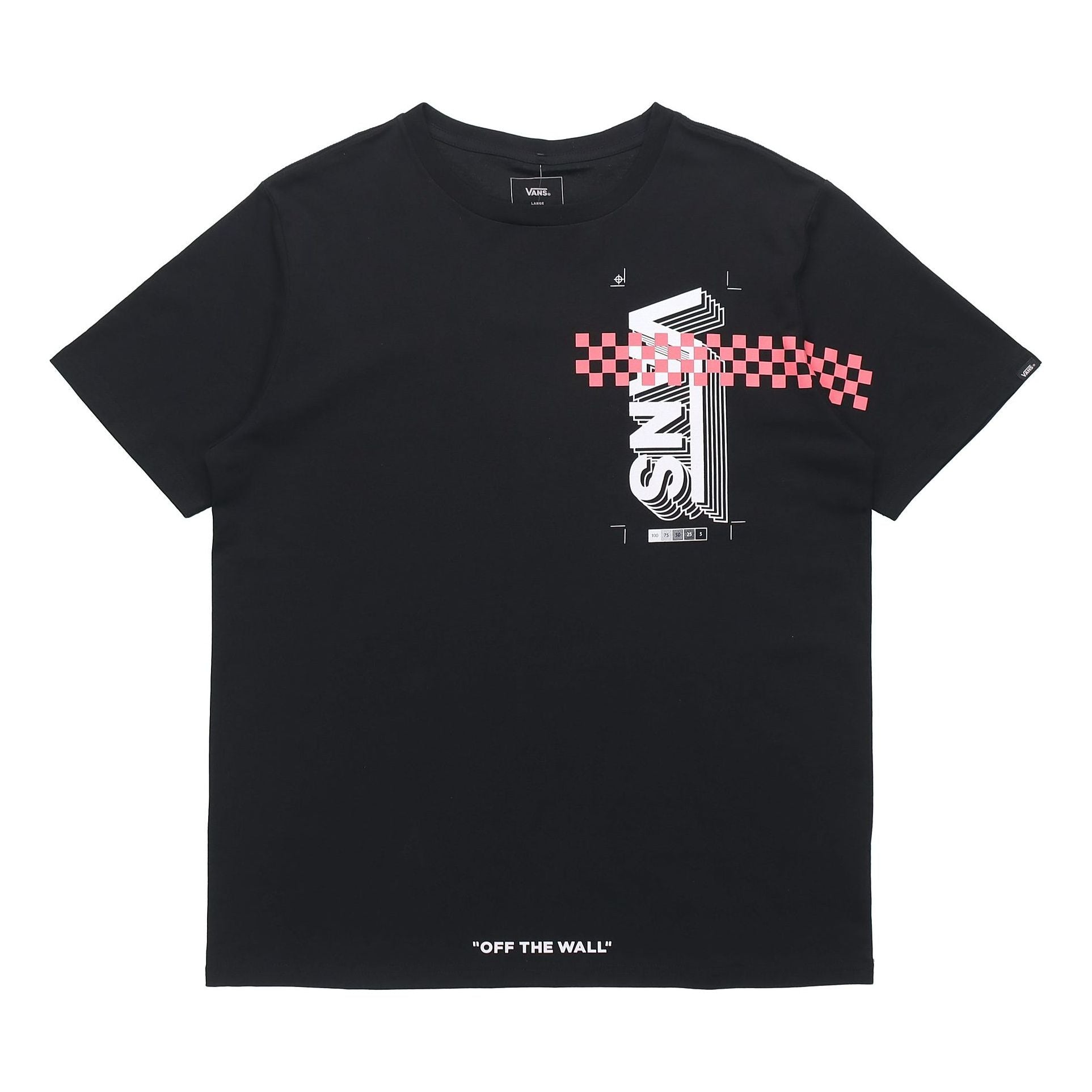 Men's Vans Logo Printing Round Neck Short Sleeve Black VN0A4P43BLK