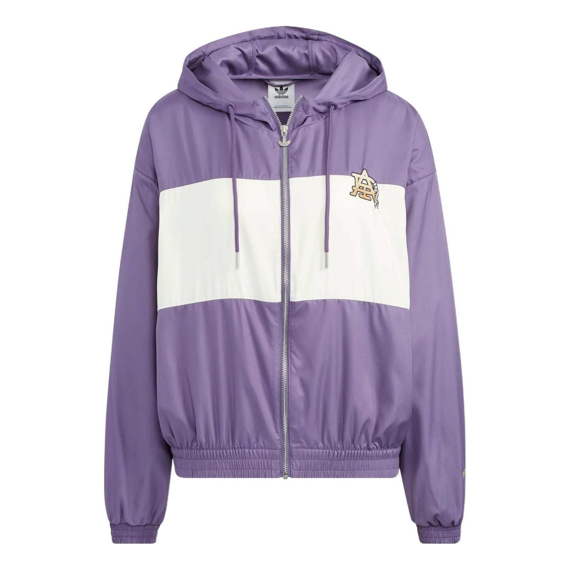 (WMNS) adidas Modern Collegiate Windbreaker Jacket Asia Sizing 'Purple White' HS1934