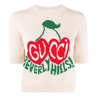 (WMNS) Gucci CHERRY Pattern Round Neck Pullover Knitwear Creamy White 631467-XKBHI-9275