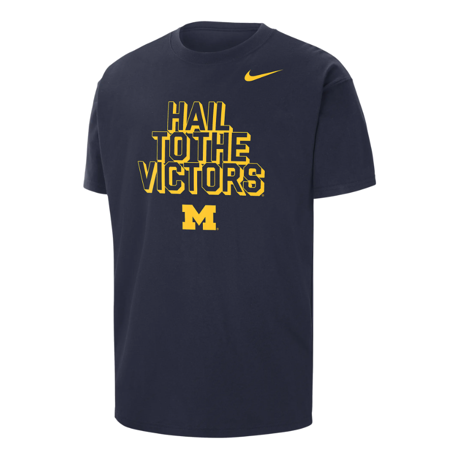 Nike College Michigan Max90 Crew-Neck T-Shirt 'College Navy' FQ5469-419
