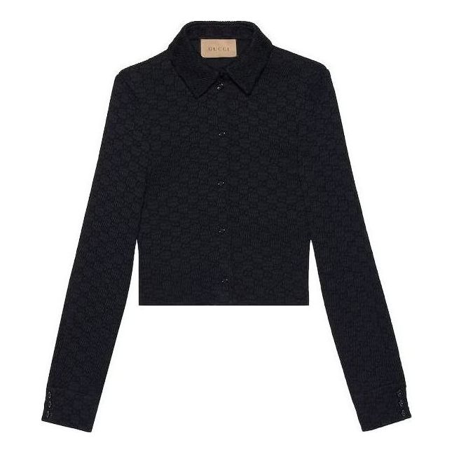 (WMNS) Gucci GG Crinkle Viscose Shirt 'Black' 771806-ZAPF8-1000