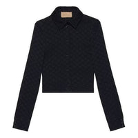 (WMNS) Gucci GG Crinkle Viscose Shirt 'Black' 771806-ZAPF8-1000
