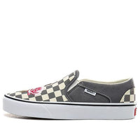 (WMNS) Vans slip-on Skate shoes Checkered Rose 'Grey White' VN0A45JMXNV