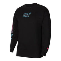 Nike NBA Courtside Ce Alphabet Printing Round Neck Long Sleeves Miami Heat Black CT9408-010