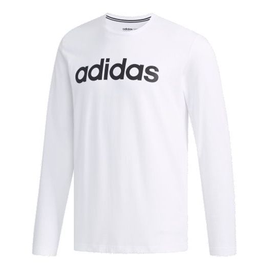 adidas neo M CE LNR LS logo Printing Round Neck Long Sleeves White EI4722