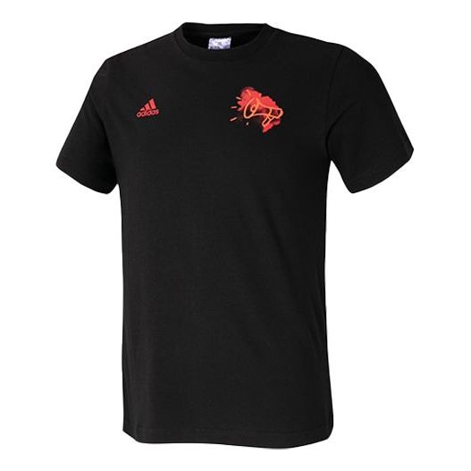 adidas Grfx Nr 7 Soccer/Football Sports Short Sleeve Black FJ4585