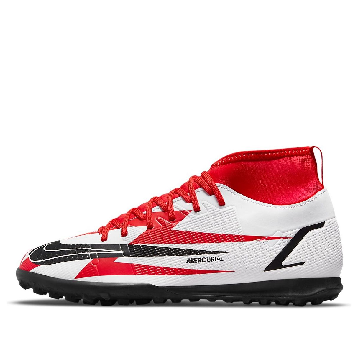 (GS) Nike JR Mercurial Superfly 8 Club CR7 TF 'White Red' DB0933-600