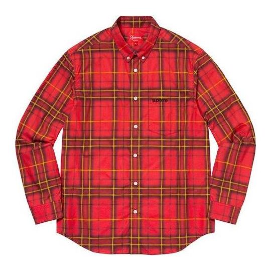 Supreme Spray Tartan Shirt 'Red Yellow' SUP-SS21-582