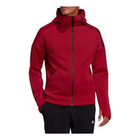 adidas Athleisure Casual Sports Cozy Training Zipper Hooded Jacket Red GT2508
