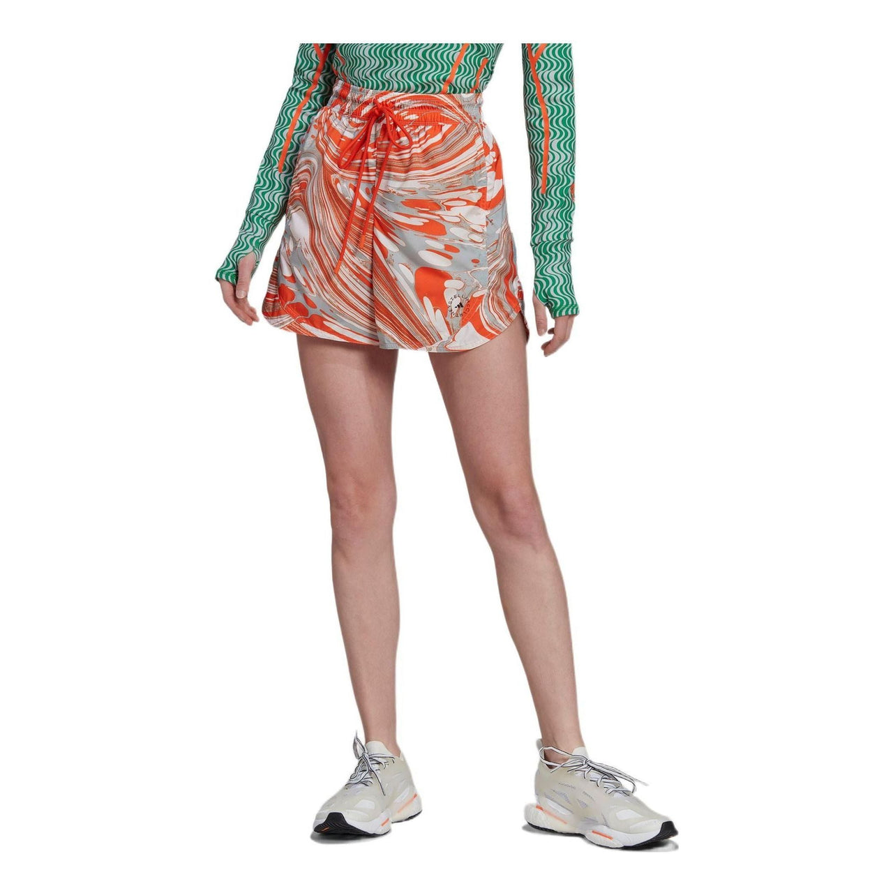(WMNS) adidas by Stella McCartney TruePurpose Printed Training Shorts Asia Sizing 'Orange White' HI6043