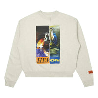 HERON PRESTON FW21 Split Herons Crewneck Sweatshirt 'Grey Melange' HMBA018F21JER0010822