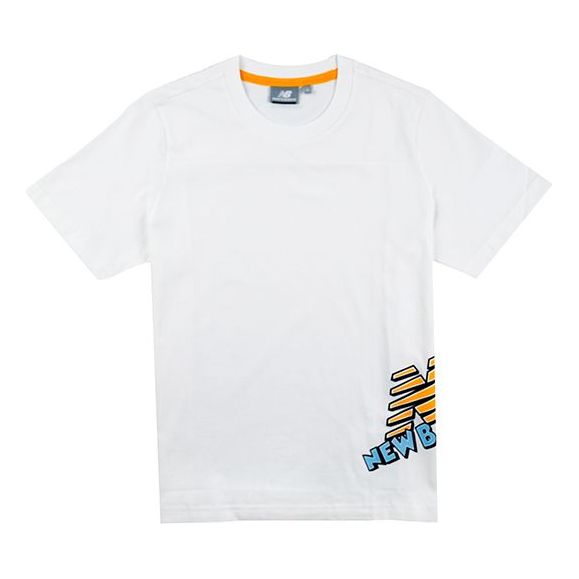 (WMNS) New Balance Side Creative Logo Casual Short Sleeve White NEA23022-IV