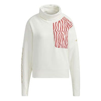 (WMNS) adidas Terrex CNY Pad Jkt Pattern Printing High Collar Sports Pullover White Hoodie HE7316