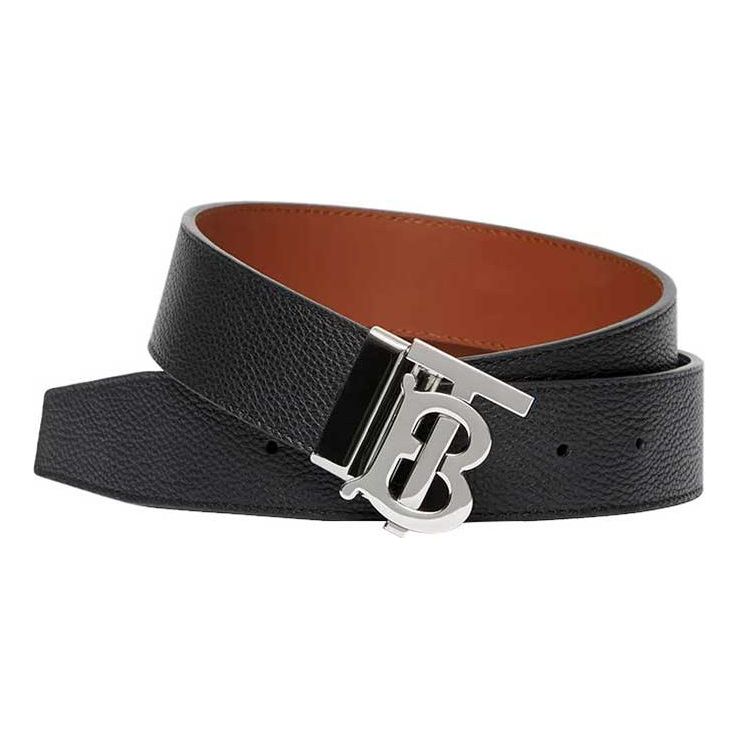 Burberry 26 TB Monogram Buckle Reversible Belt 'Black Tan' 8043247