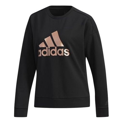 (WMNS) adidas Sports Round-neck Sweatshirt Black EA3105