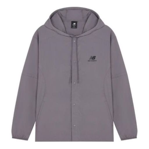 New Balance Logo Print Casual Jacket Asia Sizing 'Grey Purple' AMJ22368-ZNC