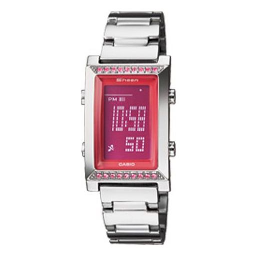 CASIO Waterproof SHEEN Stainless Steel Strap PinkRed Digital SHN-1008D-4A