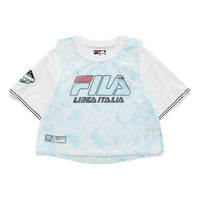FILA FUSION Logo Printing Design Double Layer Sports Loose Short Sleeve White T11W125101F-LB