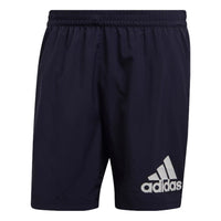 Men's adidas Alphabet Logo Printing Woven Thin Breathable Sports Shorts Ink Blue HB7474