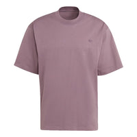 Men's adidas originals C Tee Solid Color Small Label Loose Sports Short Sleeve Light Purple T-Shirt HC8595