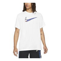 Nike Swoosh Basketball Sports Printing Round Neck Short Sleeve White DD0805-100
