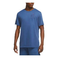 Nike Dri-FIT Training Printing Logo Short Sleeve Blue CV5222-469