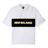 New Balance Logo Print Polo T-Shirt Asia Sizing 'White Black' AMT12376-WT