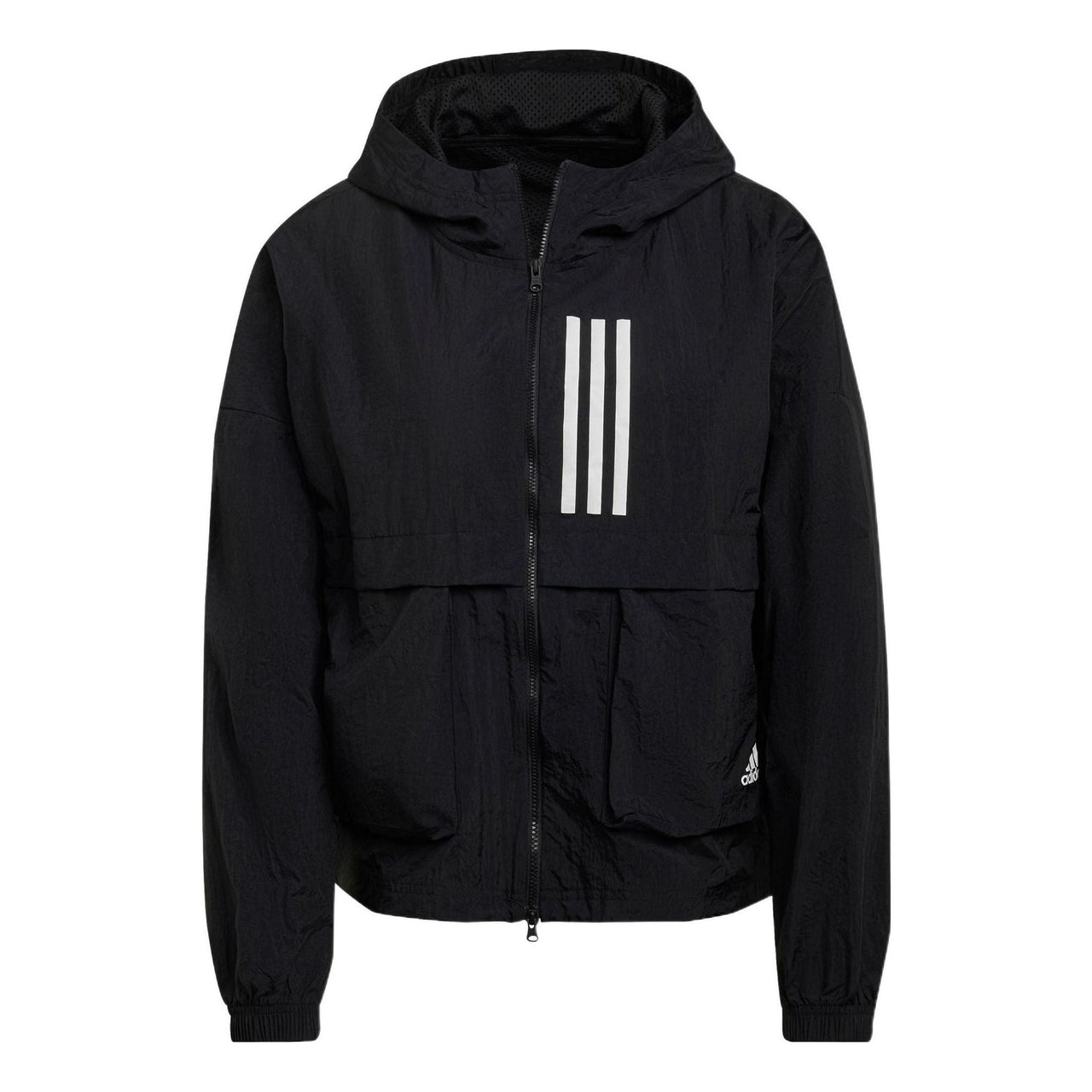 (WMNS) adidas Sportswear W.N.D. Windbreaker Asia Sizing 'Black White' GT9754