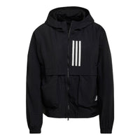 (WMNS) adidas Sportswear W.N.D. Windbreaker Asia Sizing 'Black White' GT9754