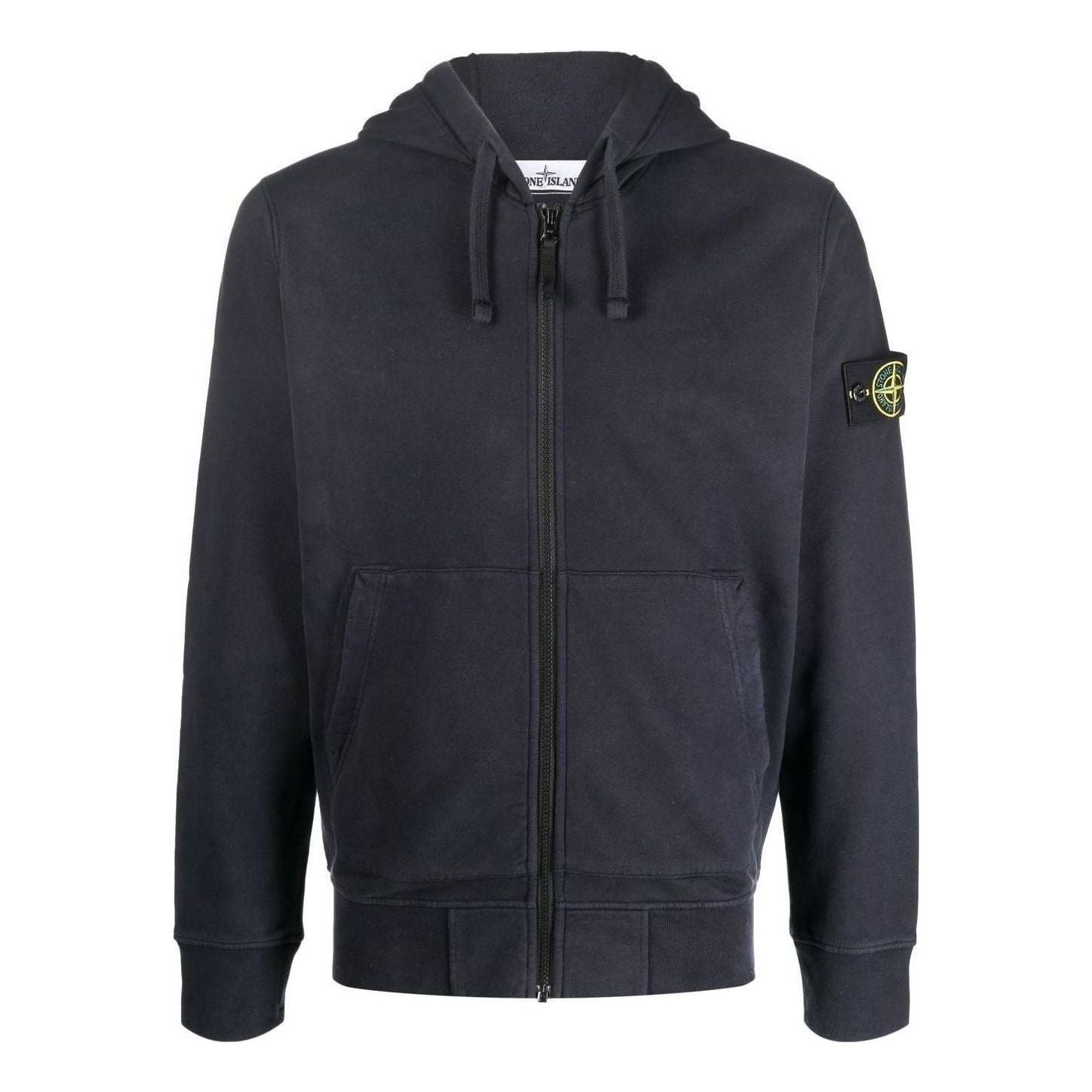 STONE ISLAND Brushed Cotton Full Zip Jacket 'Navy' 771564220-V0020