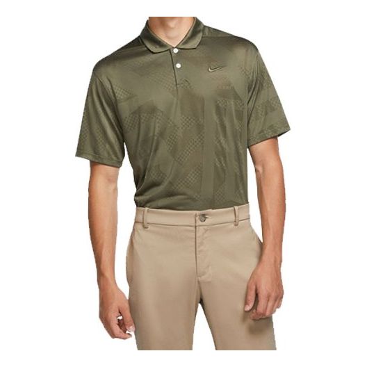 Nike DRI-FIT VAPOR Golf lapel Short Sleeve Polo Shirt Olive Green CK5925-222