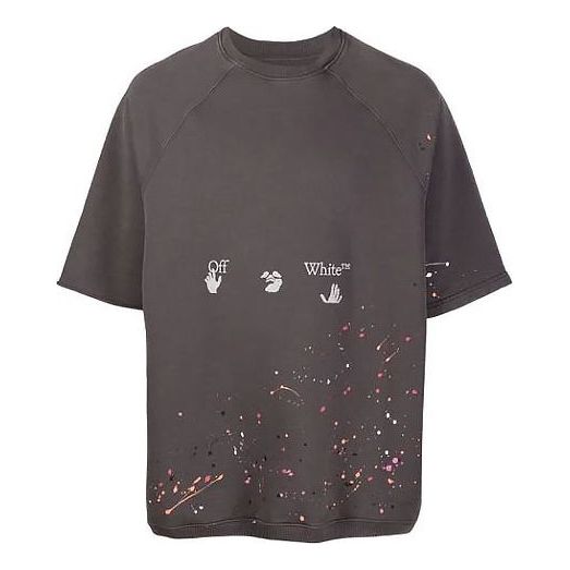 Men's Off-White SS21 Short Sleeve Ordinary Version Gray T-Shirt OMBA050S21FLE0020601