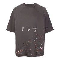 Men's Off-White SS21 Short Sleeve Ordinary Version Gray T-Shirt OMBA050S21FLE0020601