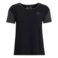 (WMNS) Under Armour Rush Energy Casual Training Sports Short Sleeve Black 1365735-001