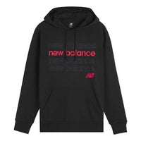 New Balance Men's New Balance logo Printing Drawstring hooded Long Sleeves Black AMT01916