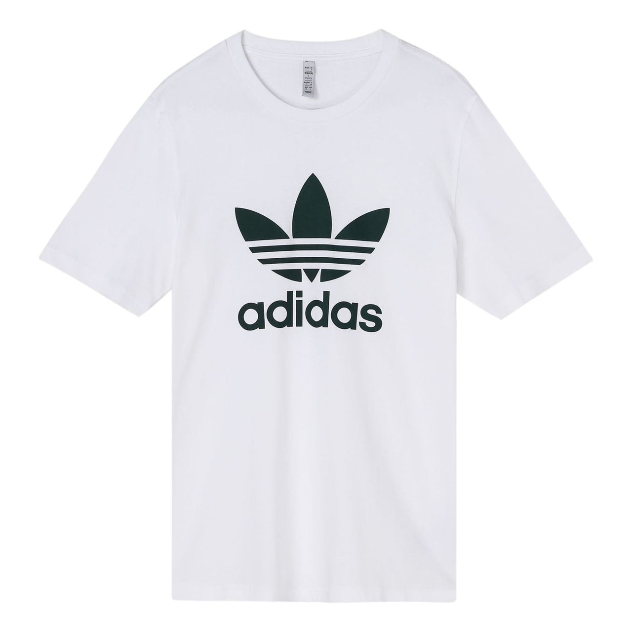 Men's adidas originals Trefoil Large Logo Printing Round Neck Short Sleeve White T-Shirt HK5227
