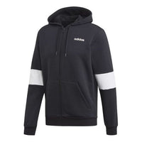 adidas Contrasting Colors Sleeve Training hooded Zipper Cardigan Black FJ6278