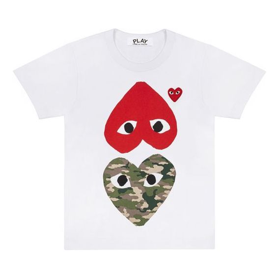 COMME des GARCONS PLAY Camouflage With Upside Down Heart Tee AZT248