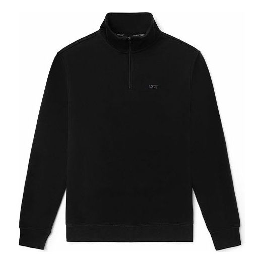 Vans Half Zipper Fleece Lined Thicken Pullover Couple Style Black VN0A7PRHBLK
