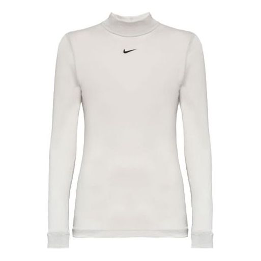 (WMNS) Nike Sportswear Logo Print Long Sleeve Beige/White CZ4985-072