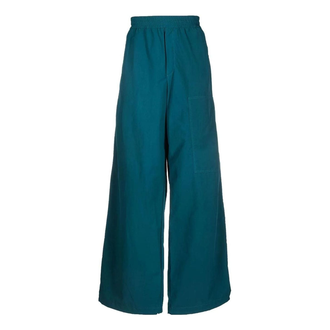 Men's Off-White FW22 Solid Color Elastic Waistband Straight-Leg Casual Pants/Trousers Loose Fit Blue OMCA238F22FAB0025900