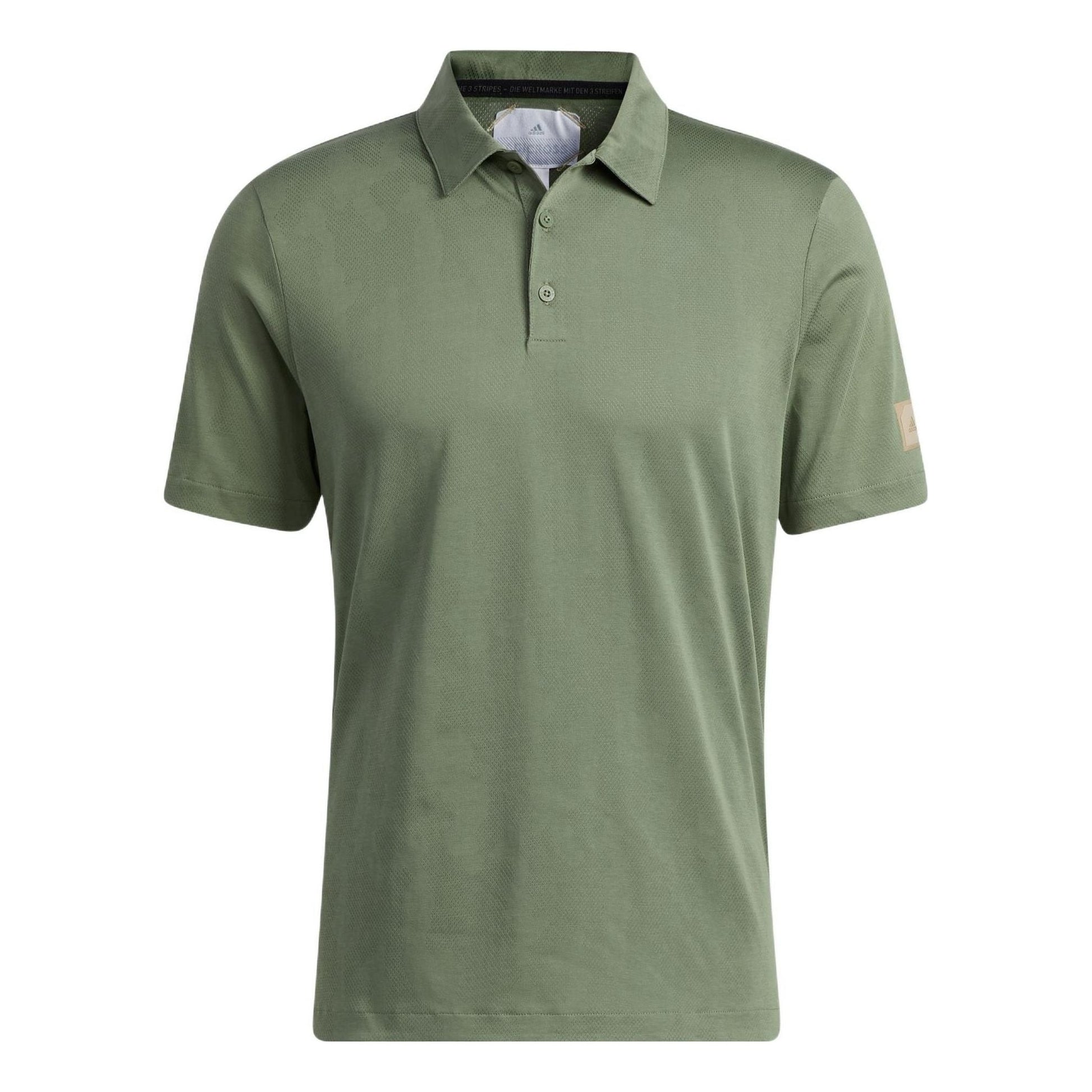 Men's adidas Solid Color Logo Golf Sports Short Sleeve Green Polo Shirt HP1919